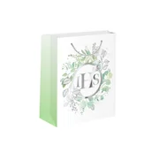 Balony i akcesoria - Torebka prezentowa IHS komunijna srebrna 20x15cm - miniaturka - grafika 1