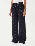 Spodnie sportowe damskie - Guess Spodnie dresowe V5BB00 K1902 Czarny Wide Leg - miniaturka - grafika 1