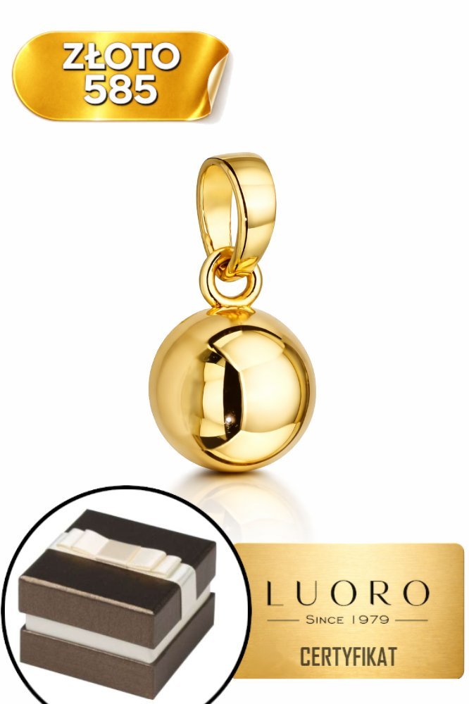 ZAWIESZKA ZŁOTA 585 14K GŁADKA KULECZKA 1 CM ELEGANCKA KLASYKA