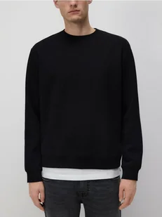 Reserved - Gładka bluza z bawełną - czarny - Bluzy męskie - miniaturka - grafika 1