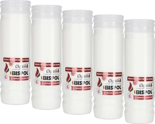 ZESTAW Wkłady do zniczy parafinowe BISPOL WP6N 144H 5szt. + Zapałki DABSTER_PL 38szt. - Lampiony i znicze - miniaturka - grafika 1