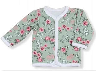 KAFTAN kaftanik 98 KOSZULKA bluzka ROZPINANA dziewczęca bawełna w KWIATKI - Kaftaniki dla niemowląt - miniaturka - grafika 1
