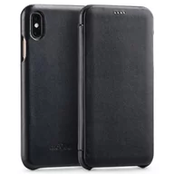 Etui i futerały do telefonów - moVear flipSide S - Skórzane etui do Apple iPhone Xs MAX (6.5") | Pokrowiec slim case, Skóra naturalna gładka (Czarny) - miniaturka - grafika 1