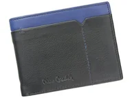 Portfele - Pierre Cardin, Portfel skórzany męski, Tilak14 8806, czarny/niebieski, ochrona RFID - miniaturka - grafika 1