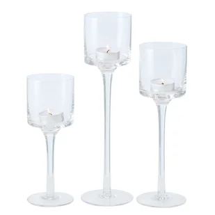 Szklane świeczniki, trzy wysokości, AROSA - Świeczniki - miniaturka - grafika 1