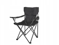 Fotele i krzesła ogrodowe - KRZESŁO SKŁADANE TURYSTYCZNE CZARNE + POKROWIEC - miniaturka - grafika 1