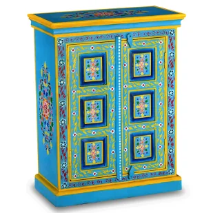 Niebieska drewniana szafka - Huxes - Szafki do salonu Niebieska drewniana szafka - Huxes - Szafki do salonu - miniaturka - grafika 1