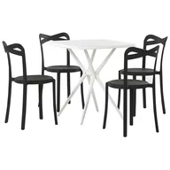 Meble ogrodowe - Zestaw ogrodowy stół i 4 krzesła biały z czarnym SERSALE/CAMOGLI Lumarko - miniaturka - grafika 1