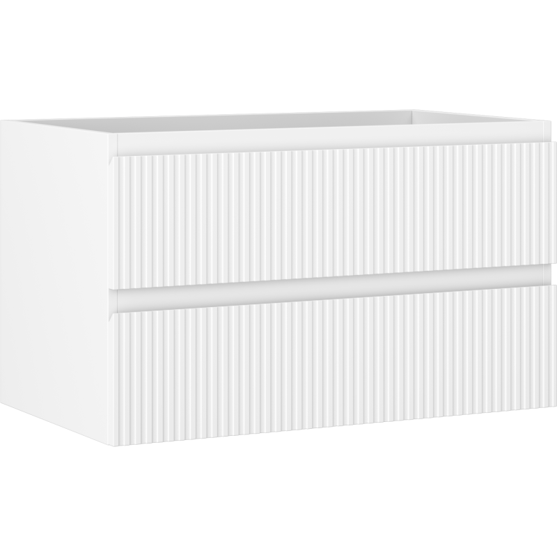 Mexen Rivel szafka łazienkowa podumywalkowa 80 cm, 2 szuflady, ryflowana , biała mat - 91A20-08047-2-BFF01