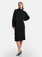 Sukienki - YAS Sukienka dzianinowa Balis 26030704 Czarny Loose Fit - miniaturka - grafika 1