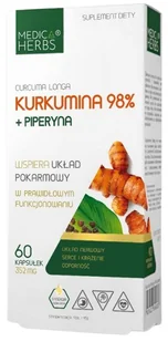Suplement diety, Kurkumina 98% + Piperyna, Medica Herbs - Witaminy i minerały - miniaturka - grafika 1
