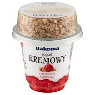 Kefiry, jogurty, maślanki - Bakoma Jogurt kremowy z malinami i granolą 230 g - miniaturka - grafika 1