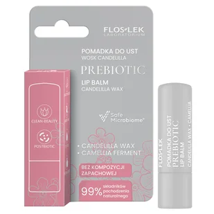 Floslek Laboratorium Prebiotic, pomadka do ust, wosk candelilla, 4 g - Balsamy do ust - miniaturka - grafika 1