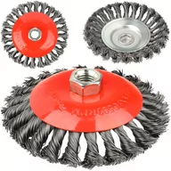 Materiały ścierne - Szczotka druciana drut skręcany Czołowa Boczna M14 125mm FALON-TECH - miniaturka - grafika 1