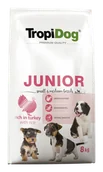 Sucha karma dla psów - Tropidog Premium Junior Small&Medium Breeds Turkey&Rice 8 kg - miniaturka - grafika 1