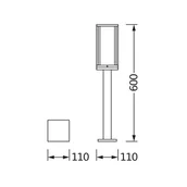 Lampy ogrodowe - OSRAM Słupek oświetleniowy ENDURA CLASSIC FRAME, możliwość ściemniania, aluminiowy / szary / cynkowy, aluminium, nowoczesny - miniaturka - grafika 1
