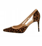 Półbuty damskie - Guess Półbuty Damskie Panterkowe z Paskami Skóra Naturalna 40 Gna - miniaturka - grafika 1