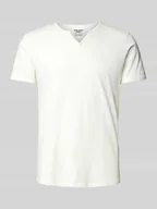 Koszulki męskie - T-shirt z dekoltem serafino - miniaturka - grafika 1