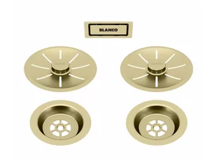 BLANCO Zestaw elementów stalowych w kolorze satin gold, do armatury przelewowo-odpływowej InFino, do dwóch komór 203 477 tel. 697 256 410 - zadzwoń, zapytaj, negocjuj! - Pozostałe akcesoria kuchenne - miniaturka - grafika 1
