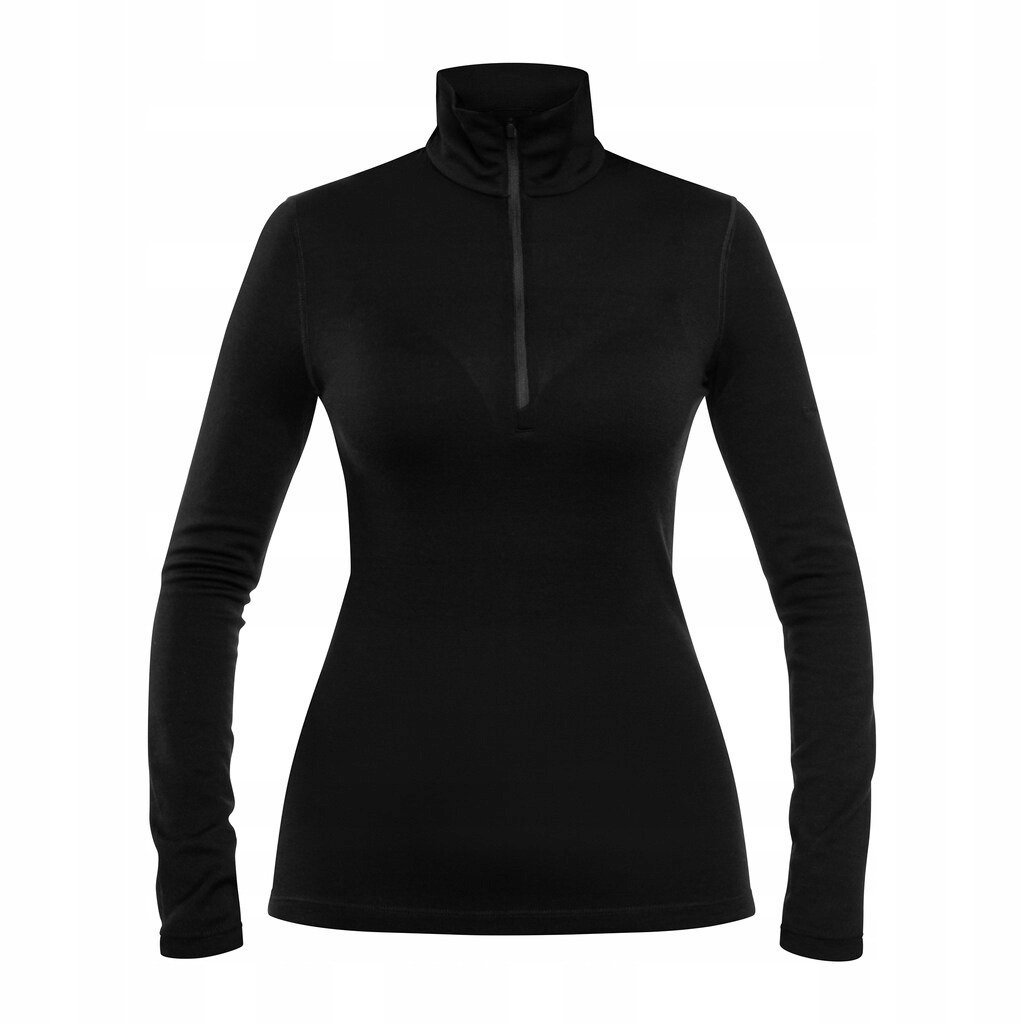 Icebreaker 260 Tech Bluza Termoaktywna z Długim Rękawem i Zamkiem 1/2 - Czarna