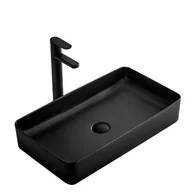 Umywalki - Rea U3690 Umywalka blatowaDenis Black Matt - miniaturka - grafika 1