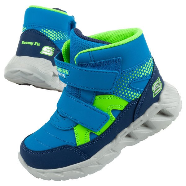Buty zimowe na rzepy Skechers [401507N/NVLM] LED-23