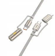 Ładowarki samochodowe - HOCO kabel All-in-one Typ C / Lightning do Typ C / Zapalniczka samochodowa PD 3A 60W U138 1,2 m czarny - miniaturka - grafika 1