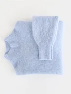Moda i Uroda OUTLET - Reserved - Sweter z wełną z alpaki - jasnoniebieski - miniaturka - grafika 1