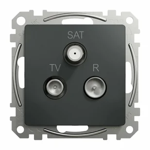Sedna Design & Elements, gniazdo R/TV/SAT końcowe (4dB), czarny antracyt; Schneider - Gniazdka elektryczne - miniaturka - grafika 1