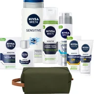 Zestawy kosmetyków damskich - Nivea Men, Sensitive, Zestaw Kosmetyków Do Pielęgnacji, 6 Szt. + Kosmetyczka - miniaturka - grafika 1