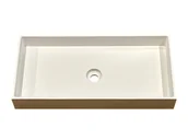 Umywalki - Umywalka nablatowa biała, prostokątna, 80,5 x 40,5 cm, marmur syntetyczny - miniaturka - grafika 1