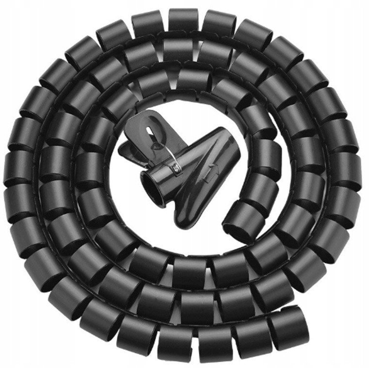 Unitek spiralny organizer na kable, 5 metrów, 22 mm średnicy, czarny