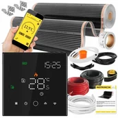 Ogrzewanie podłogowe - Folia grzewcza na podczerwień MISSION AIR Black Silver PTC 160W/m² 20m² szer. 100cm + regulator Leo Czarny Wi-Fi - miniaturka - grafika 1