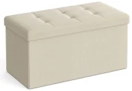 Pufy i podnóżki - Beżowa prostokątna pufa ze schowkiem M9-K16 - miniaturka - grafika 1