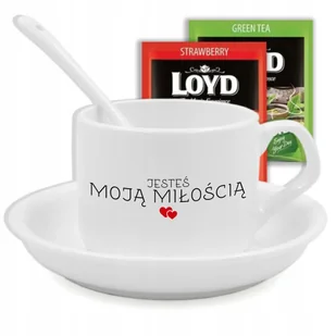FILIŻANKA Z PODSTAWKĄ I ŁYŻECZKĄ PREZENT JESTEŚ MOJĄ MIŁOŚCIĄ HERBATA WZ - Filiżanki FILIŻANKA Z PODSTAWKĄ I ŁYŻECZKĄ PREZENT JESTEŚ MOJĄ MIŁOŚCIĄ HERBATA WZ - Filiżanki - miniaturka - grafika 1