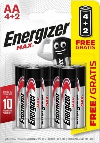 Energizer Energizer Max 4+2 Mignon AA-Batterie Alkali-Mangan 1.5 V 6 St. E301534200