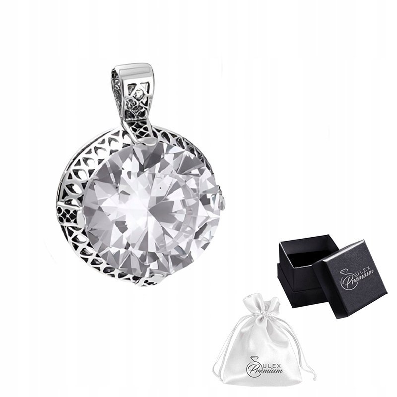 Zawieszka srebrna pr. 925 Okrągły Ażurowy Wisiorek z Cyrkonią (mniejszy)