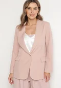 Marynarki i żakiety damskie - Ciemnoróżowa Marynarka Ozdobiona Imitacją Kieszeni Sovzedi - miniaturka - grafika 1