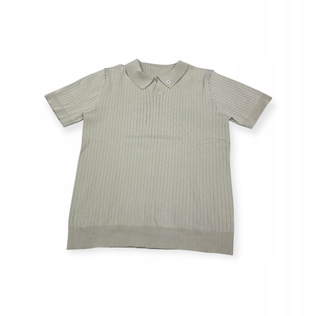 Koszulka męska OLD MONEY Rozmiar M elegancka, prążkowana z kołnierzykiem