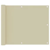 Parawany - vidaXL Parawan balkonowy, kremowy, 75x500 cm, tkanina Oxford vidaXL - miniaturka - grafika 1