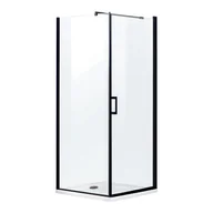 Kabiny prysznicowe - Novoterm LOFT KABINA NATRYSKOWA 80x80x190 cm/5mm+brodzik SLIM 5,5 cm ,czarne profile LAGOS Lagos 80 +brozik - miniaturka - grafika 1