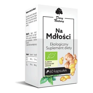 DARY NATURY Na Mdłości 60kaps. Ekologiczny Suplement diety DARY NATURY 21DARNAMDL - Układ pokarmowy - miniaturka - grafika 1