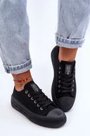 Trampki damskie - Damskie Tenisówki Na Platformie Big Star LL274A176 Czarne-40 - miniaturka - grafika 1