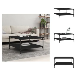 vidaXL Stolik kawowy czarny 80x80x40 cm materiał drewnopochodny - Stoliki kawowe - Ławy i stoliki kawowe - miniaturka - grafika 1