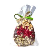 Czekolada - Czekoladowe jajo z owocami - aksamitna, intensywnie mleczna czekolada z owocami, prezent upominek dla mamy siostry babci kobiety na wielkanoc zajączka - miniaturka - grafika 1