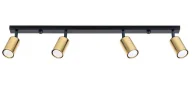 Lampy sufitowe - Lampa sufitowa punktowa na listwie czarny + złoty - A574 S2-T48 - miniaturka - grafika 1