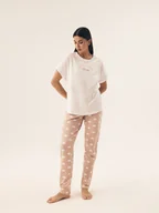 Piżamy damskie - Piżama damska Nubes Henderson kremowy, beżowy M - miniaturka - grafika 1