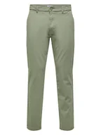 Spodnie męskie - ONLY & SONS Spodnie chino w kolorze khaki - miniaturka - grafika 1
