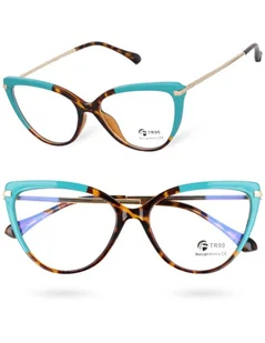 Okulary kocie do komputera damskie z filtrem BLUE Light zerówki 2563-6 - Okulary korekcyjne, oprawki, szkła - miniaturka - grafika 1