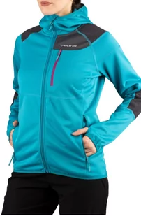 Bluza damska techniczna z kapturem Viking Yosemite Lady 7046 turkus-fuksja - Bluzy sportowe damskie - miniaturka - grafika 1